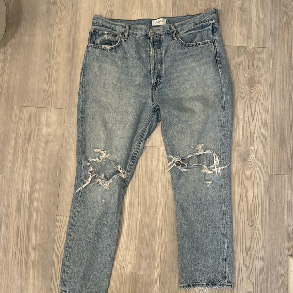 Agolde Riley High Rise Straight Crop In Blitz Size 31